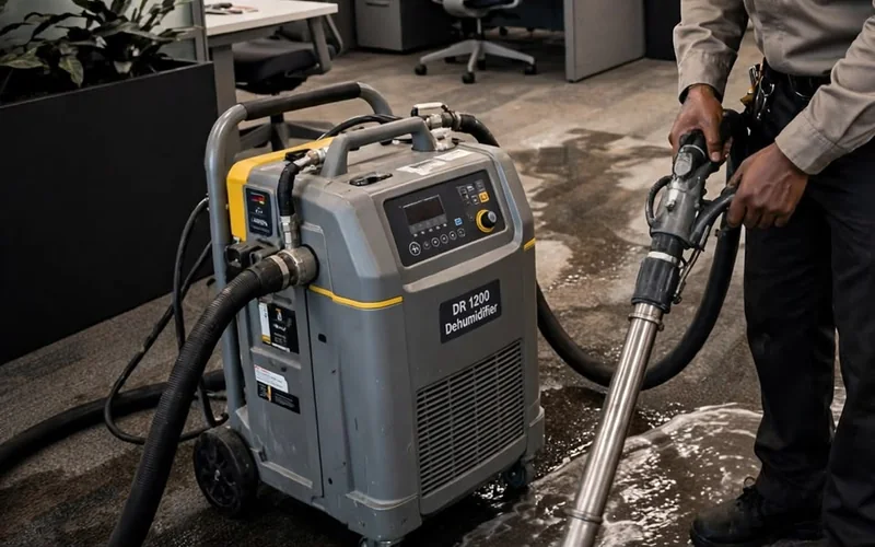 Dehumidifier and air movers drying a Celina TX property
